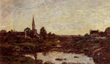 Village in Brittany Artwork by Eugène-Louis Boudin