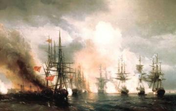 Battle near Sinop (during daylight hours version) Artwork by Ivan Constantinovich Aivazovsky