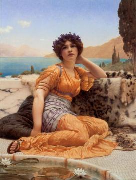 With Violets Wreathed and Robe of Saffron Hue Artwork by John William Godward