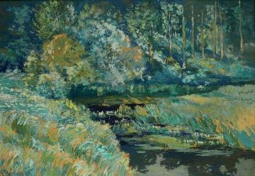 At the Close of the Day by the River Labe Artwork by Václav Radimský