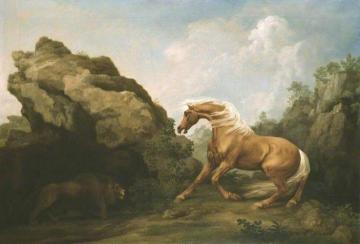 Horse Frightened By A Lion Artwork by George Stubbs