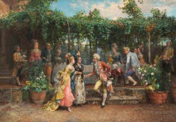 A Garden Party Artwork by Cesare Auguste Detti