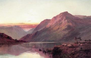 The Repose of Evening, Loch Lomond Artwork by Alfred de Breanski, Sr.