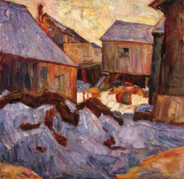 Shtetl, Snow Artwork by Abraham A. Manievich