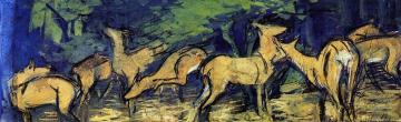 Deer at the Edge of Forest Artwork by Franz Marc