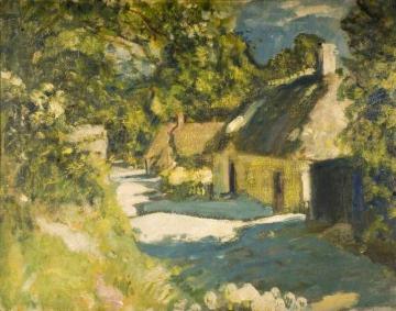 Cottages At Aldbourne Artwork by Ambrose McEvoy