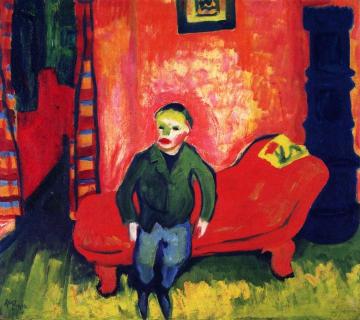 Boy on a Sofa Artwork by Hermann Max Pechstein