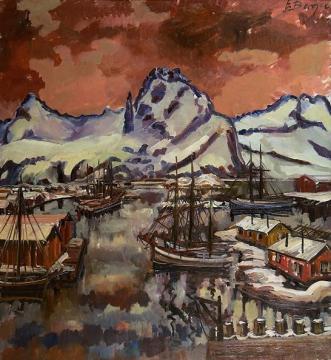 Svolvær Harbor Artwork by Einar Halvdan Berger