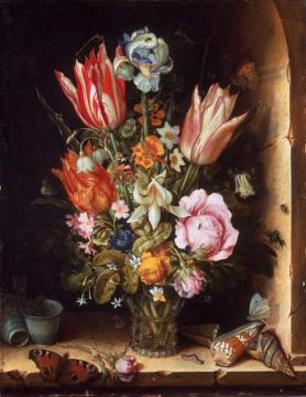 Still Life with Flowers in a Vase Artwork by Christoffel van den Berghe