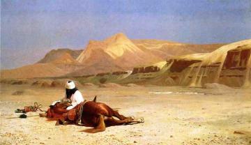 An Arab and His Horse in the Desert Artwork by Jean Leon Gerome