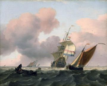 Rough sea with ships Artwork by Ludolf Bakhuizen
