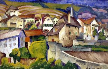 Town in Switzerland Artwork by Ilya Mashkov