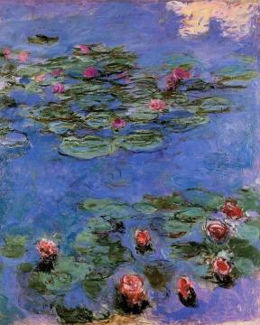 Red Waterlilies Artwork by Claude Oscar Monet