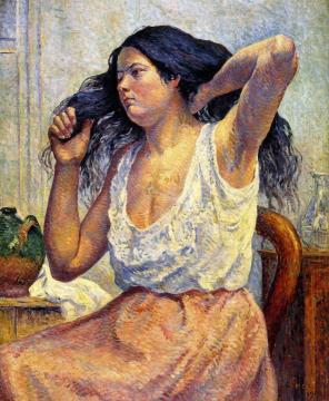 Madame Bouin at Her Toilet Artwork by Maximilien Luce
