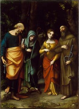 Saints Peter, Martha, Mary Magdalene and Leonard Artwork by Correggio