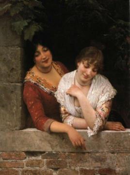 Young Venetian Ladies On The Balcony Artwork by Eugen Von Blaas