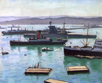 Ships in the Port Artwork by Albert Marquet