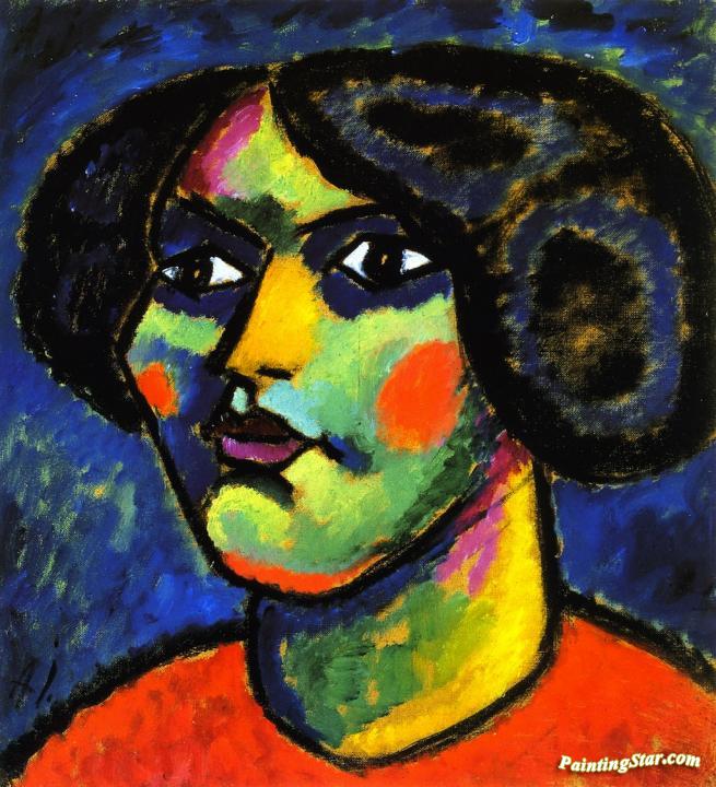 Head with White of Eyes Artwork by Alexej Jawlensky