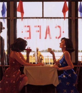 Cafe Days Artwork by Jack Vettriano