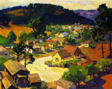 Cambria, a Peaceful California Village Artwork by Franz Bischoff