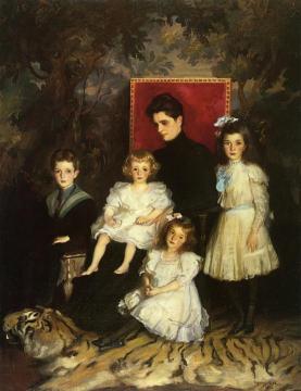 Mrs. Horatio Nelson Slater And Her Children Artwork by Edmund Tarbell