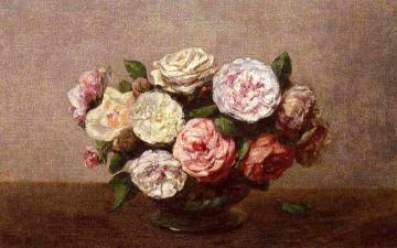 Bowl of Roses Artwork by Henri Fantin-Latour