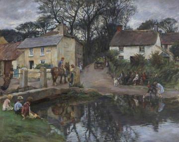 Village Rendezvous, Copperhouse Creek, Near Hayle Artwork by Stanhope Alexander Forbes