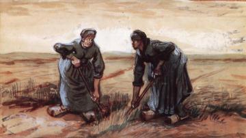 Peasants Digging Artwork by Vincent Van Gogh