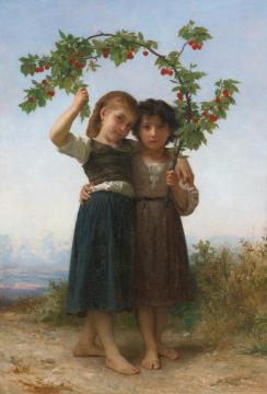 The Cherry Branch Artwork by William Adolphe Bouguereau