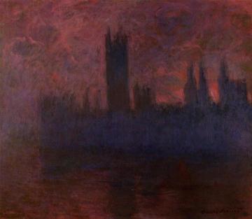 Houses of Parliament, London, Symphony in Rose Artwork by Claude Oscar Monet