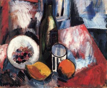 Fruit And Bottle Artwork by Jean Dufy