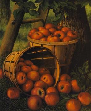Bushels Of Apples Under A Tree Artwork by Levi Wells Prentice