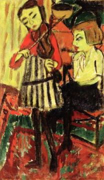 Violinist Artwork by Erich Heckel