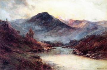 Sunset in the Highlands Artwork by Alfred de Breanski, Sr.