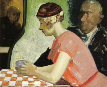 Cafe Scene - A Study Of A Young Woman Artwork by George Benjamin Luks