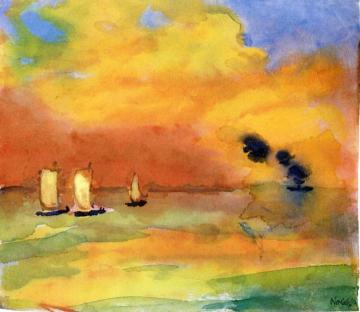 Bright Sea Artwork by Emil Nolde