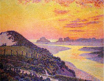 Sunset at Ambletsuse, Pas-de-Calais Artwork by Theo van Rysselberghe