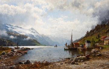 The sun breaks through the clouds, Hardanger Fjord Artwork by Anders Monsen Askevold
