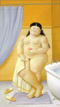 The Bathroom Artwork by Fernando Botero
