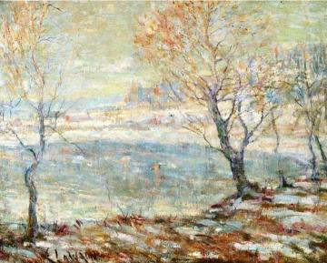 Inwood on Hudson, In the Snow Artwork by Ernest Lawson