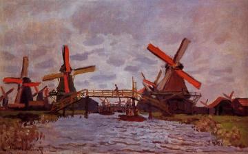 Windmills near Zaandam Artwork by Claude Oscar Monet