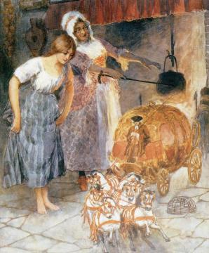 Cinderella And The Fairy Godmother Artwork by William Henry Margetson