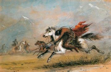 Battle of Indians Artwork by Alfred Jacob Miller