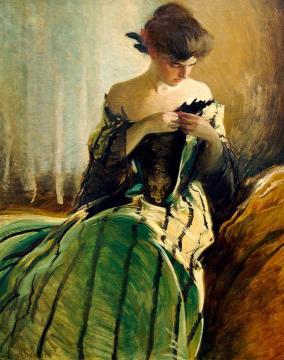 Study In Black And Green Artwork by John White Alexander