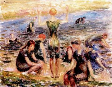 Beach Scene Artwork by William James Glackens