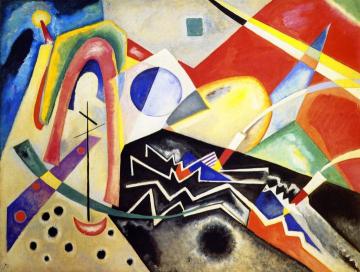 White Zig Zag Artwork by Wassily Kandinsky