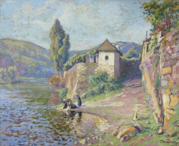 Dordogne, Paysage Aux Lavandieres Artwork by Paul Madeline