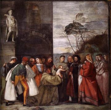 The Miracle Of The Newborn Child Artwork by Titian