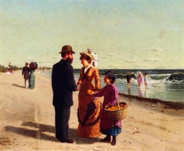 Selling Oranges By The Seashore Artwork by Samuel S. Carr