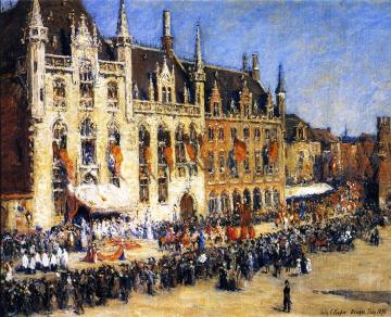 The Pageant at Bruges Artwork by Colin Campbell Cooper